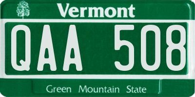 VT license plate QAA508