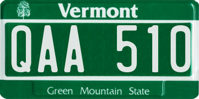 VT license plate QAA510
