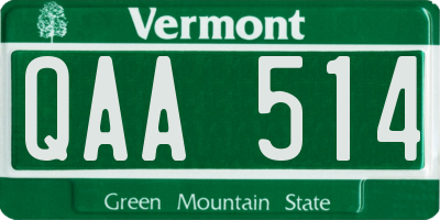 VT license plate QAA514