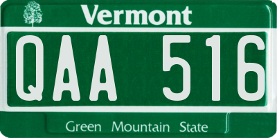 VT license plate QAA516