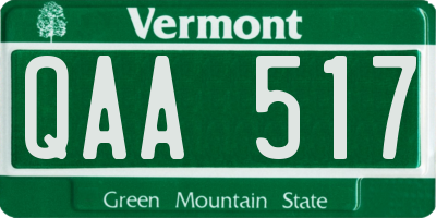VT license plate QAA517