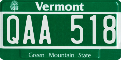 VT license plate QAA518