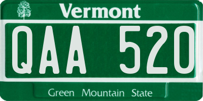 VT license plate QAA520