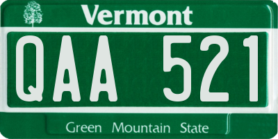 VT license plate QAA521