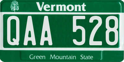 VT license plate QAA528