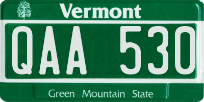 VT license plate QAA530