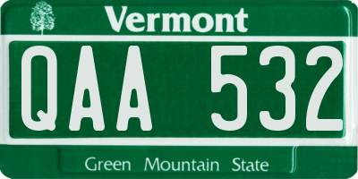 VT license plate QAA532