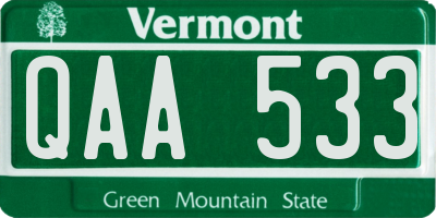 VT license plate QAA533