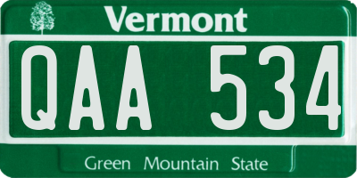 VT license plate QAA534