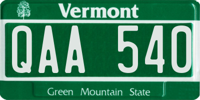 VT license plate QAA540