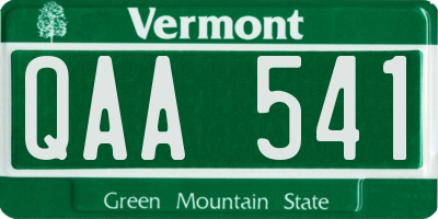 VT license plate QAA541