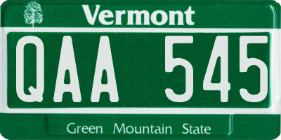 VT license plate QAA545