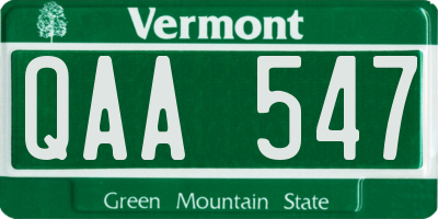 VT license plate QAA547