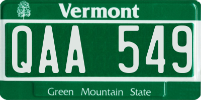 VT license plate QAA549