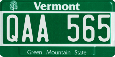 VT license plate QAA565