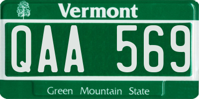 VT license plate QAA569