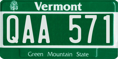 VT license plate QAA571