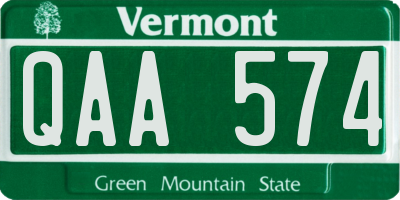 VT license plate QAA574