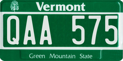 VT license plate QAA575