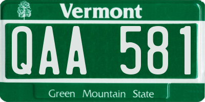 VT license plate QAA581