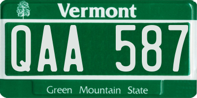 VT license plate QAA587