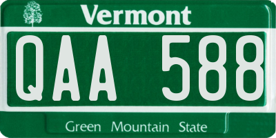 VT license plate QAA588