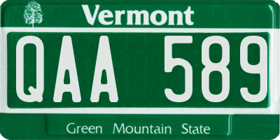VT license plate QAA589