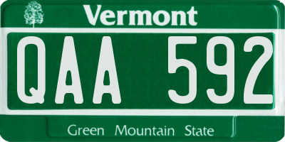 VT license plate QAA592