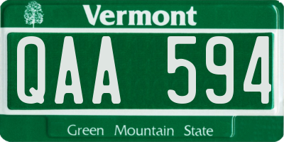 VT license plate QAA594