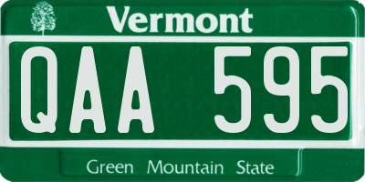 VT license plate QAA595