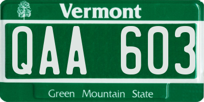 VT license plate QAA603