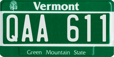 VT license plate QAA611