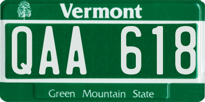 VT license plate QAA618