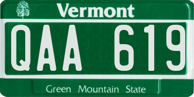 VT license plate QAA619