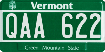 VT license plate QAA622