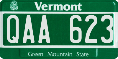 VT license plate QAA623