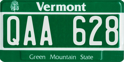 VT license plate QAA628