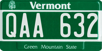 VT license plate QAA632
