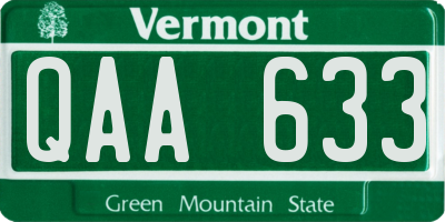 VT license plate QAA633