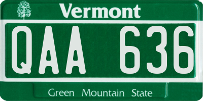 VT license plate QAA636