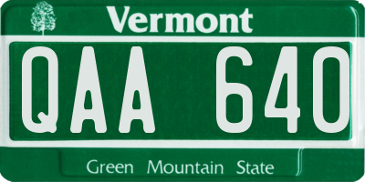 VT license plate QAA640