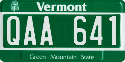 VT license plate QAA641