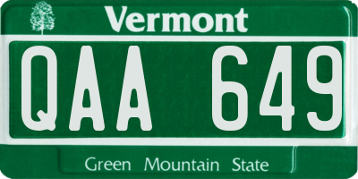 VT license plate QAA649