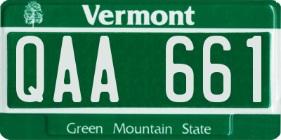 VT license plate QAA661