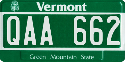 VT license plate QAA662