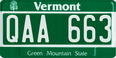 VT license plate QAA663