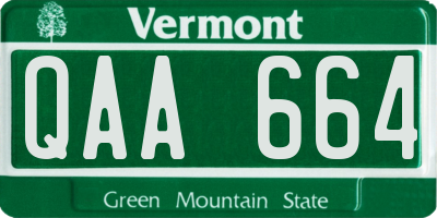 VT license plate QAA664