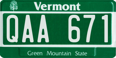 VT license plate QAA671