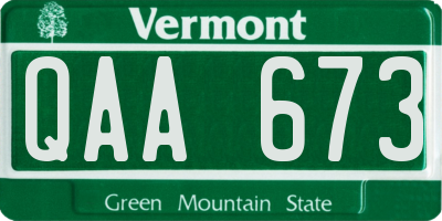 VT license plate QAA673