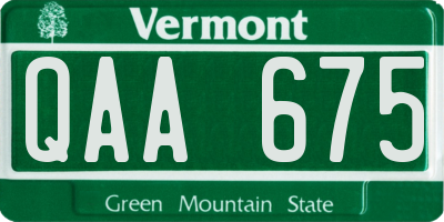 VT license plate QAA675